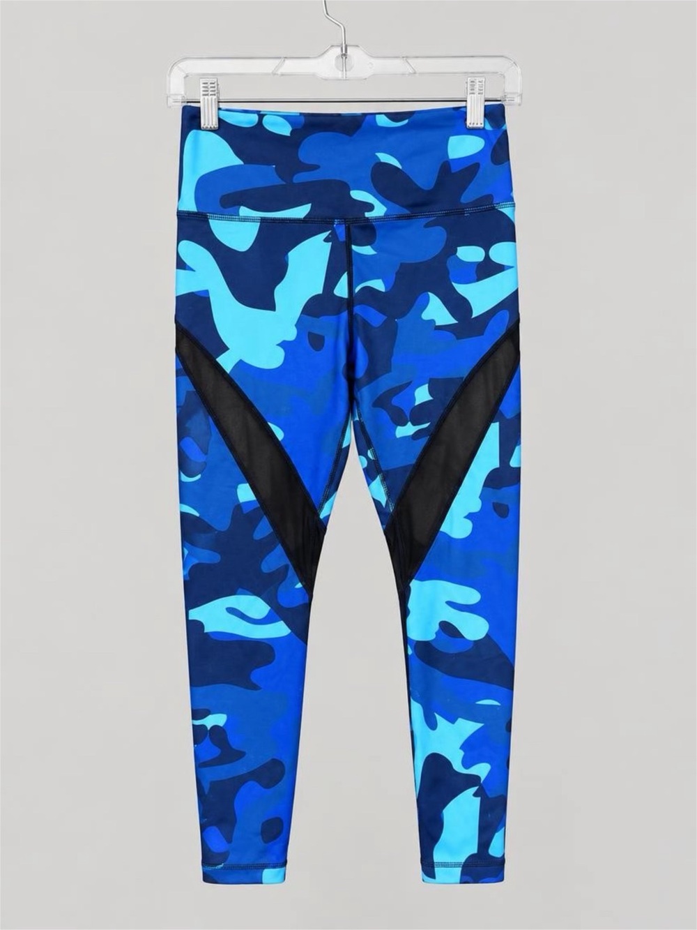 ZYIA Blue Camo Mesh Light n Tight Hi-Rise Leggings Size 6-8
